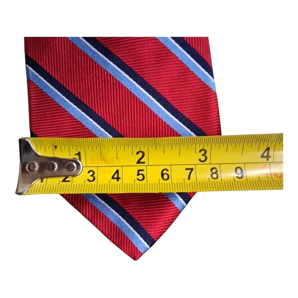 Vtg Brooks Brothers Men's XL Repp Preppy Stripe Red Silk Tie Made USA 90's Y2K